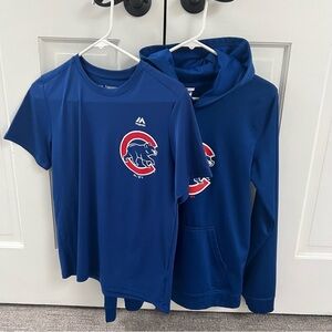 Chicago Cubs tee shirt and hoodie set